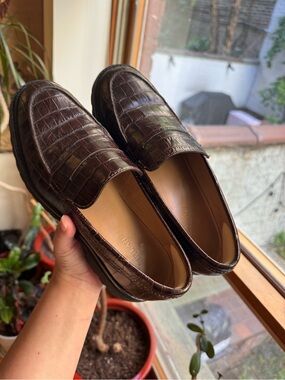 Everlane Croc-Embossed Lug Sole Loafers